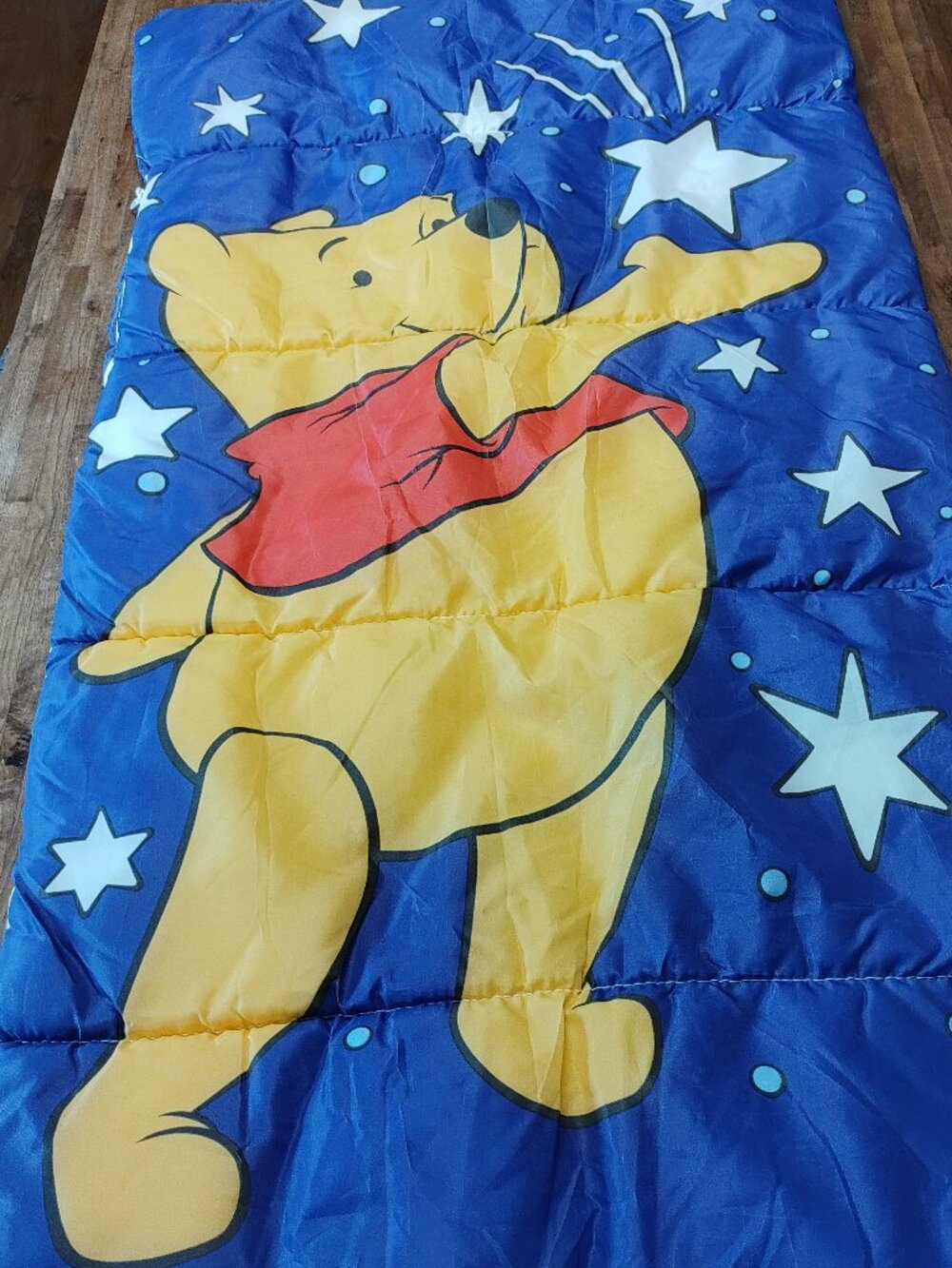 Vintage Disney Winnie The Pooh Sleeping Bag 54" x 27" Stars Outdoor Camping